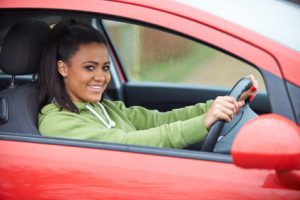 teen in car