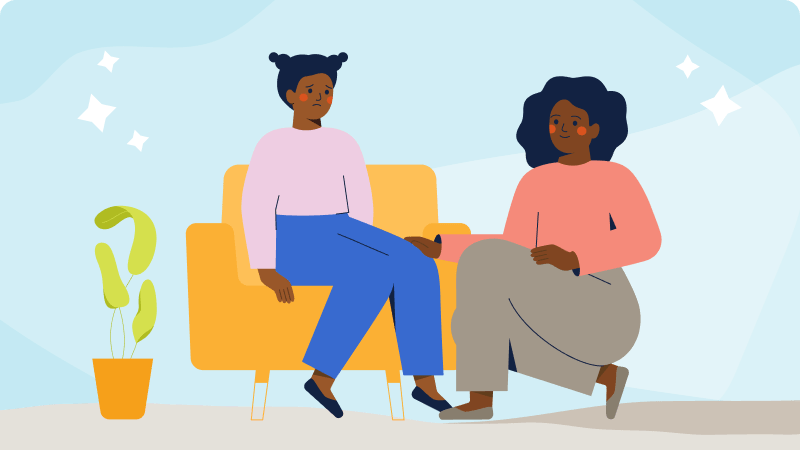 Anxiety & Depression Teen and Parent Connection Illustration